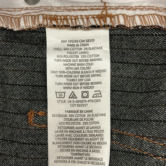 Joie Laurelle Topstitch Striped Button Fly Pants Junction Size 28 High Waisted - Picture 11 of 15